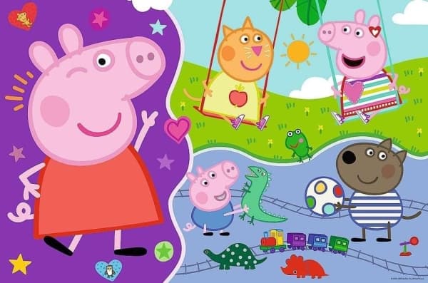 Dobbeltsidig puslespill 15 brikker SUPERGIANT 3in1 Møt den blide Peppa-grisen. Peppa Pig 42003 Trefl