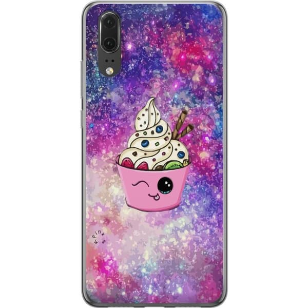 Huawei P20 Genomskinligt Skal Tårta Rymden