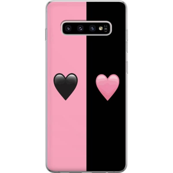 Samsung Galaxy S10+ Läpinäkyvä kuori Sydämet