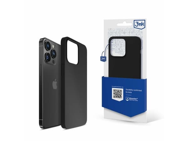 iPhone 13 Pro Max silikondeksel fra 3mk Silicone Case-serien - sort