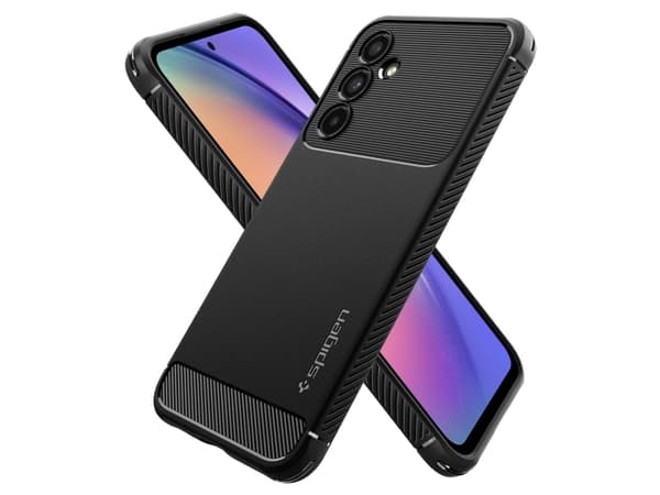 Spigen Rugged Armor - Baksidesskydd för mobiltelefon - termoplastisk polyuretan (TPU) - mattsvart - för Samsung Galaxy A54