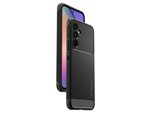 Spigen Rugged Armor - Baksidesskydd för mobiltelefon - termoplastisk polyuretan (TPU) - mattsvart - för Samsung Galaxy A54