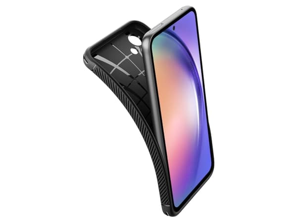 Spigen Rugged Armor - Baksidesskydd för mobiltelefon - termoplastisk polyuretan (TPU) - mattsvart - för Samsung Galaxy A54