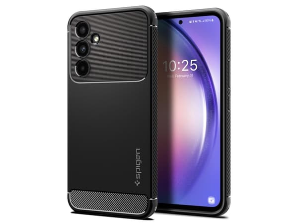 Spigen Rugged Armor - Baksidesskydd för mobiltelefon - termoplastisk polyuretan (TPU) - mattsvart - för Samsung Galaxy A54