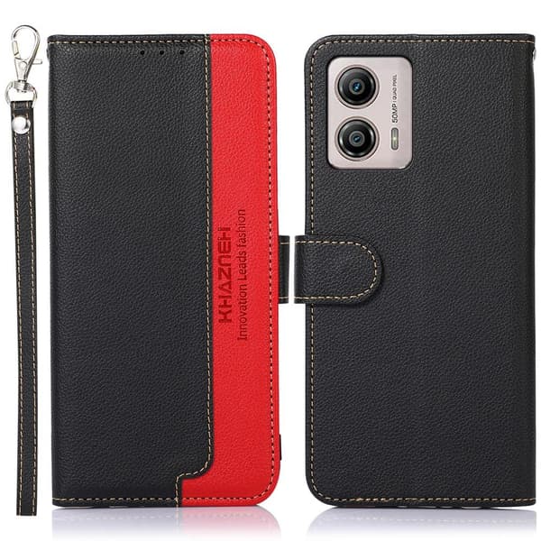 KHAZNEH telefoncover til Motorola Moto G53 5G/G23 4G/G13 4G - Sort/Rød