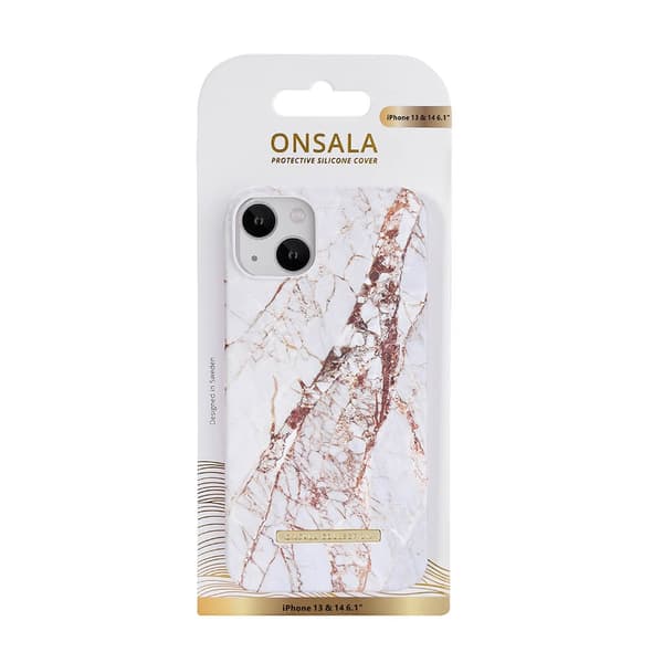 Onsala COLLECTION Backcover iPhone 13 / 14 6,1" White Rhino Marble
