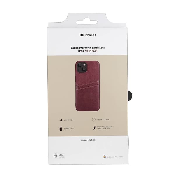 Buffalo Cover PU 2 kort Brun - iPhone 13/14