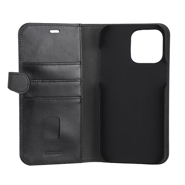 Buffalo 2in1 Wallet Leather 3 card iPhone 14 Pro Max Black