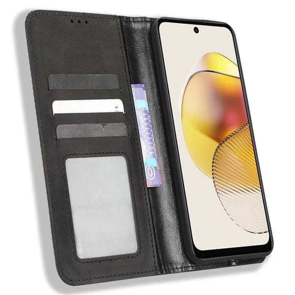 Motorola Moto G73 5G Plånboksfodral Exklusivt Svart