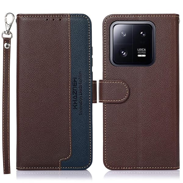 KHAZNEH Plånboksfodral till Xiaomi 13 - Brun/Blå