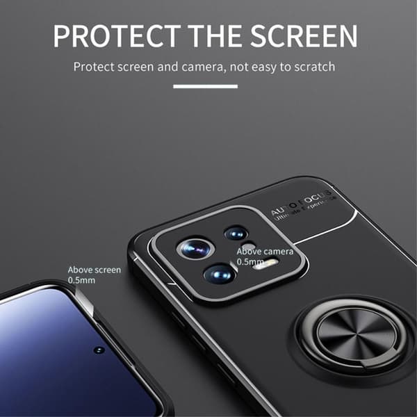 For Xiaomi 13 5G TPU-deksel med fingerring - svart