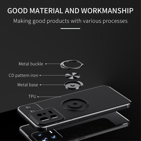 For Xiaomi 13 5G TPU-deksel med fingerring - svart
