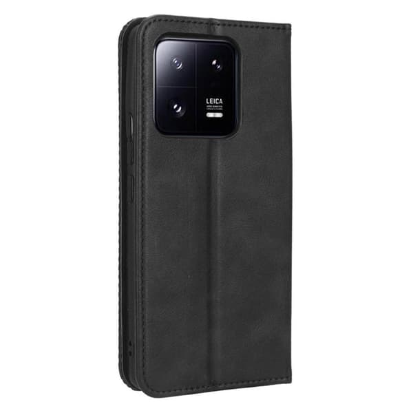 Xiaomi 13 Telineen puhelinkotelolle Täysi suojaava lompakon kansi - musta