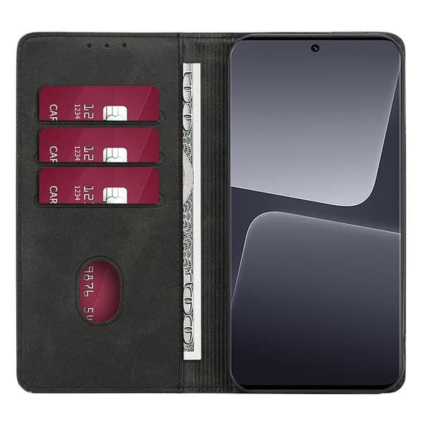 Til Xiaomi 13 Pro Wallet Stand Telefontaske - Sort