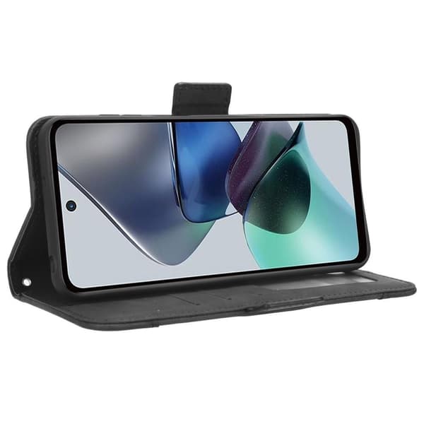 Til Motorola Moto G13 4G/G23 4G flere kortspor telefontegnebog - sort