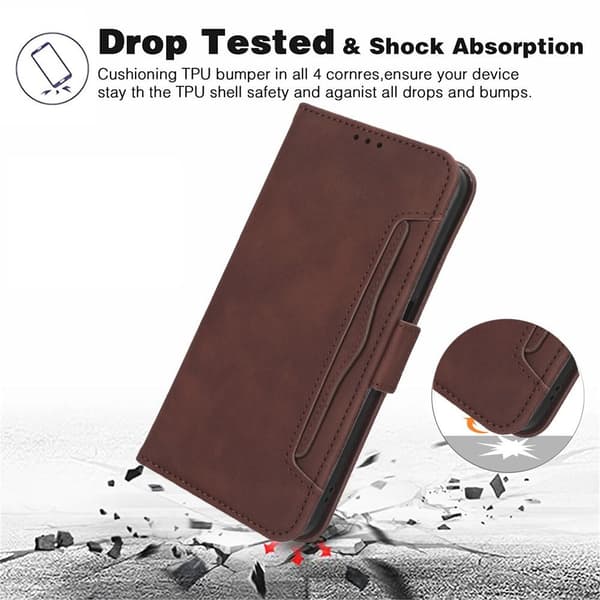 Til Motorola Moto G13 4G/G23 4G flere kortspor telefontegnebog - sort