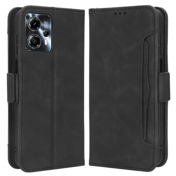Til Motorola Moto G13 4G/G23 4G flere kortspor telefontegnebog - sort