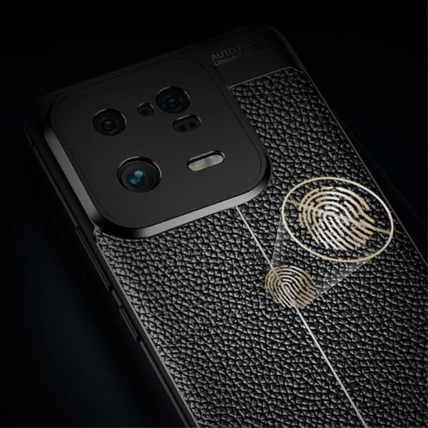 Litchi Case TPU-deksel til Xiaomi 13 Pro 5G - Svart