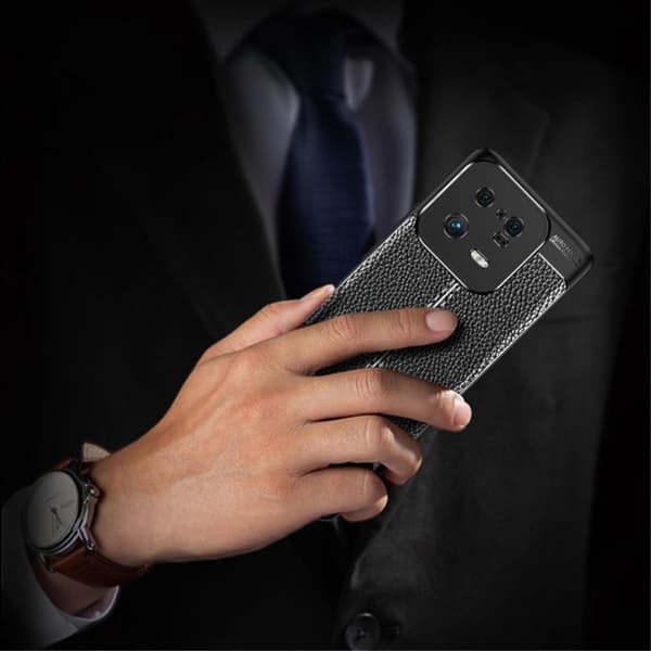 Litchi Case TPU-deksel til Xiaomi 13 Pro 5G - Svart