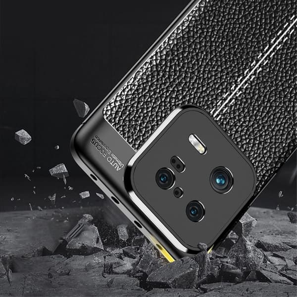 Litchi Case TPU-deksel til Xiaomi 13 Pro 5G - Svart