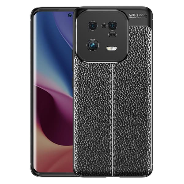 Telefontaske til Xiaomi 13 Pro 5G TPU Cover Litchi Texture Shell - Sort