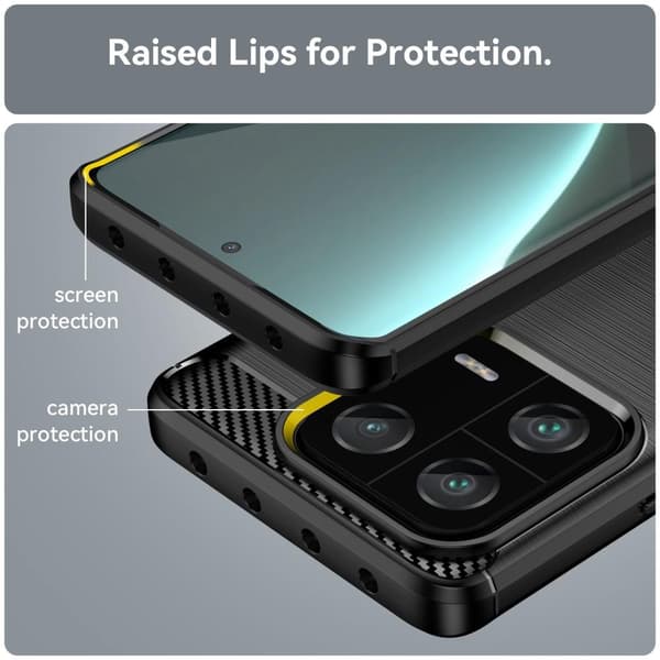 För Xiaomi 13 Pro 5G Karbon Fiber TPU Fodral Skal - Svart