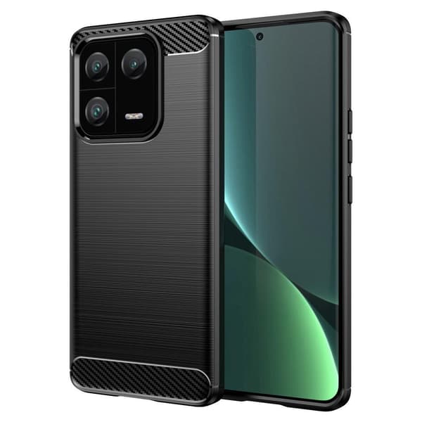 For Xiaomi 13 Pro 5G Carbon Fiber TPU Phone Cover Case - Black