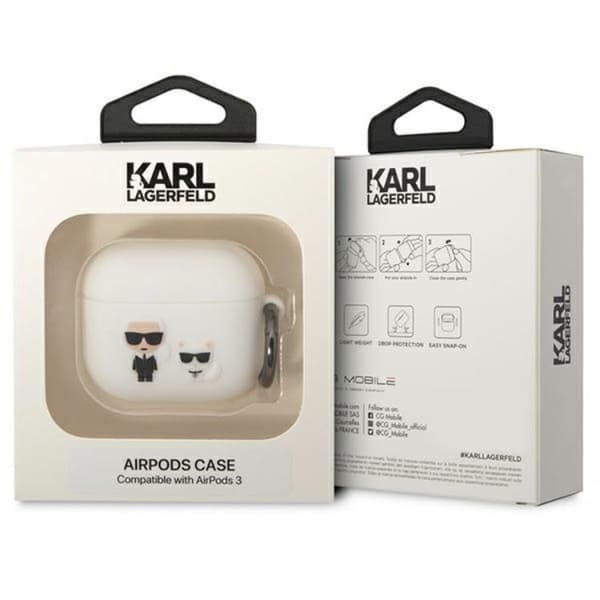 KARL LAGERFELD AirPods 3 Skal Silicone Karl & Choupette - Vit