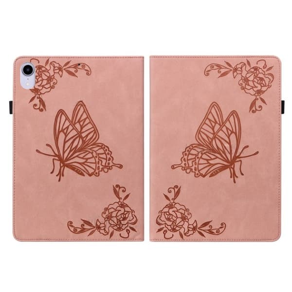 iPad mini 6 (2021) Fodral Imprinted Butterfly Flower - Rosa