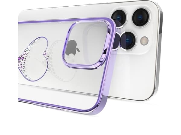 Kingxbar Kingxbar Wish Series iPhone 14 Plus-deksel dekorert med lilla krystaller