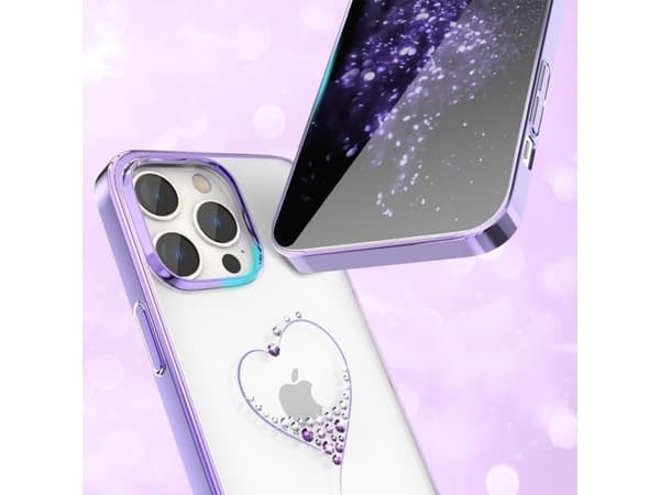 Kingxbar Kingxbar Wish Series iPhone 14 Plus-deksel dekorert med lilla krystaller