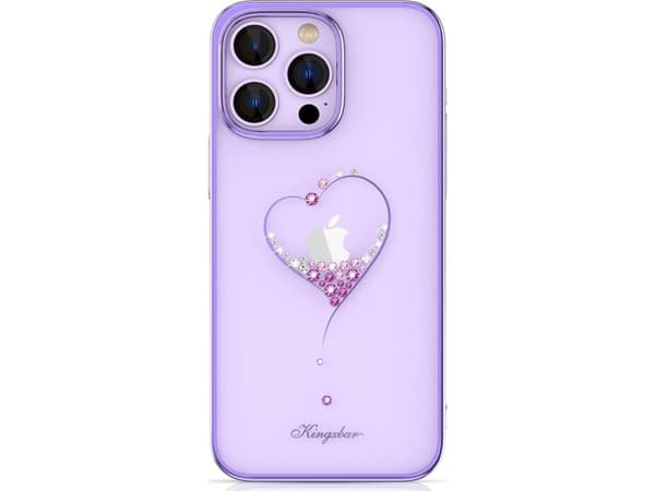 Kingxbar Kingxbar Wish Series iPhone 14 Plus-deksel dekorert med lilla krystaller