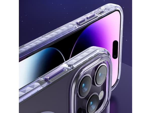 Kingxbar Kingxbar PQY Ice Crystal Series magnetiskt iPhone 14 MagSafe silverfodral