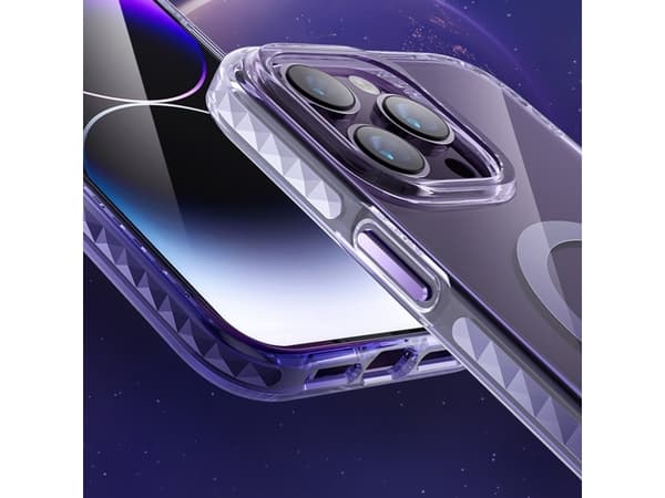 Kingxbar Kingxbar PQY Ice Crystal Series magnetiskt iPhone 14 MagSafe silverfodral