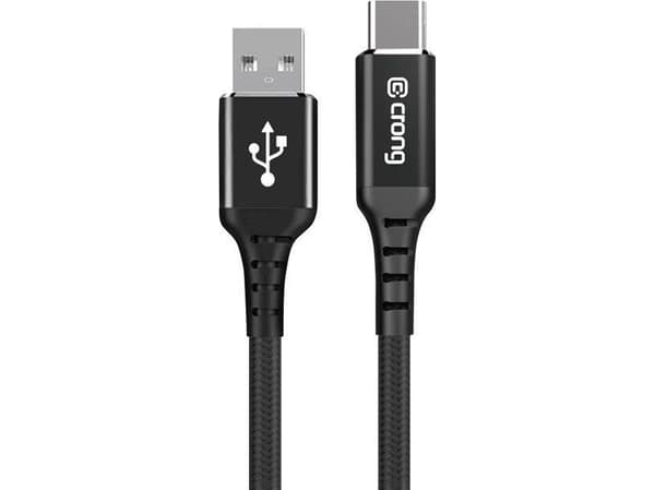 Crong Crong Armor Link USB Cable - 60W 3A USB-A to USB-C Braided Cable 25cm (Black)