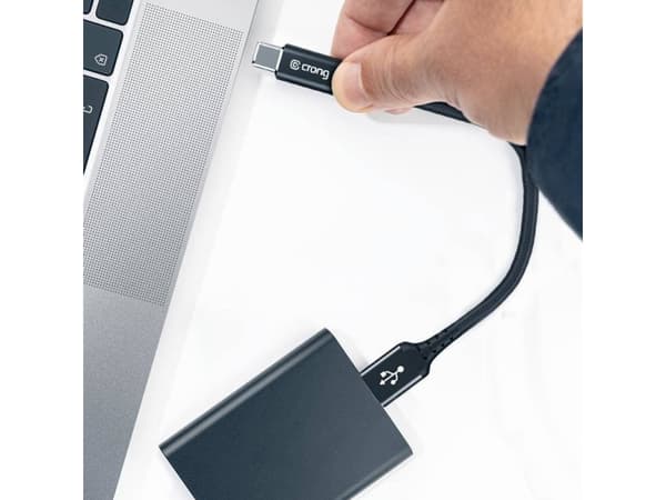 Crong Crong Armor Link USB Cable - 60W 3A USB-A to USB-C Braided Cable 25cm (Black)