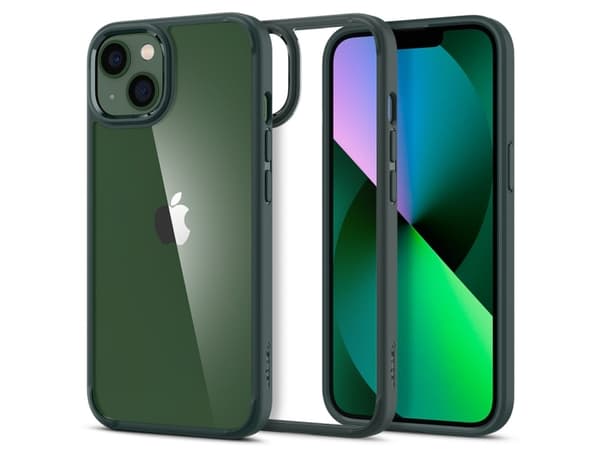 Spigen Ultra Hybrid, Suojus, Apple, iPhone 13, Vihreä