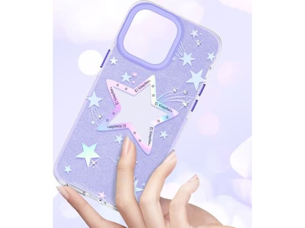 Kingxbar Sydän Star Series Kotelo iPhone 14 Plus Purple Star Case