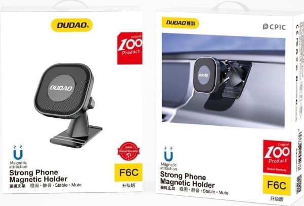 Dudao Dudao Dudao itseliimautuva magneettinen auton puhelimen pidike ohjaamon kojelautaan musta (F6C)