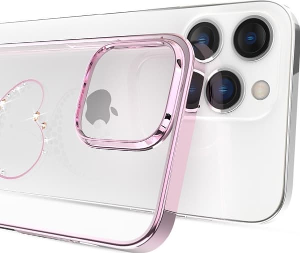 Kingxbar Kingxbar Wish Series iPhone 14 Plus kotelo koristeltu kristalleilla vaaleanpunainen