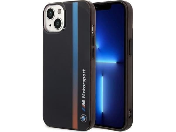 BMW BMHCP14S22HVGV iPhone 14 / 15 / 13 6.1" case black/black IML Tricolor Stripe