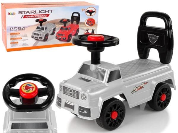 LeanToys Car Ride-On QX-5500- 2 Horn Ryggstøtte Sølv