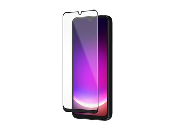 DELTACO - Skärmskydd för mobiltelefon - 9H hardness - 2.5D - glas - ramfärg svart - för Samsung Galaxy A24, A25