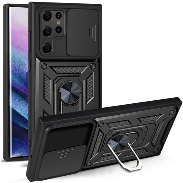 Samsung Galaxy S23 Ultra - Stilsäkert Skyddsskal Ringhållare