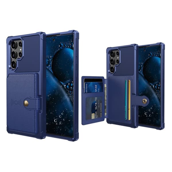 Praktiskt Skal med Korthållare - Samsung Galaxy S23 Ultra Blå