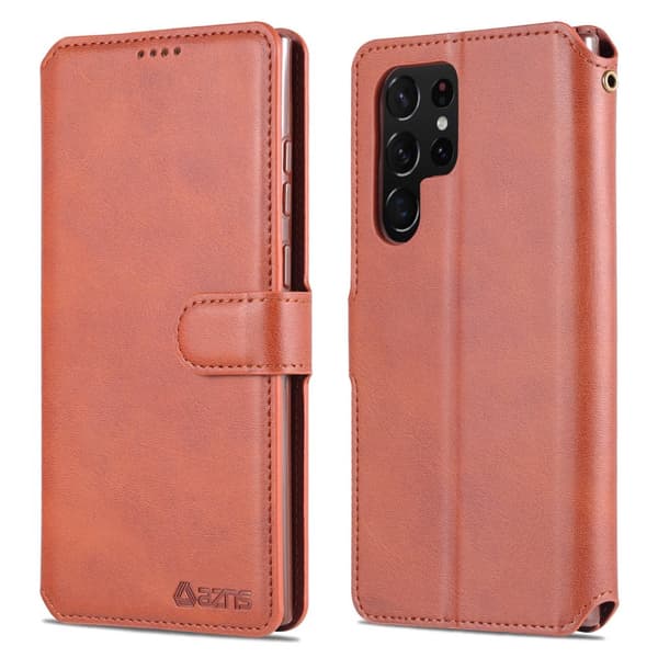 Praktiskt Plånboksfodral - Samsung Galaxy S23 Ultra Brun