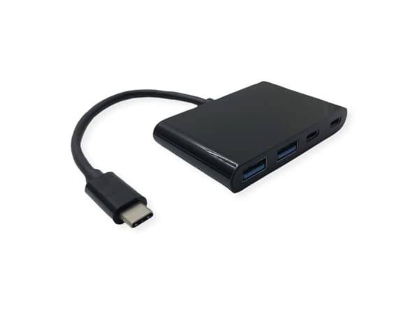Value 14.99.5041, USB 3.2 Gen 1 (3.1 Gen 1) Type-C, USB 3.2 Gen 1 (3.1 Gen 1) Type-A, USB 3.2 Gen 1 (3.1 Gen 1) Type-C, 1000 Mbit/s, Svart, Gjuten al