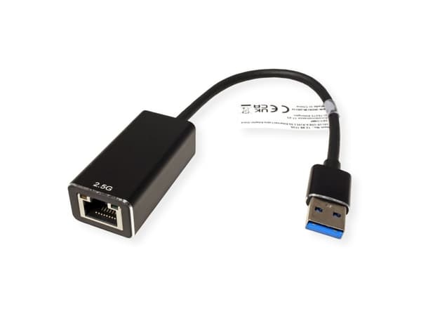 Value 12.99.1135, Koblet med ledninger (ikke trådløs), USB, Ethernet, Sort