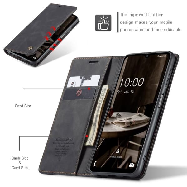 CASEME Plånboksfodral Samsung Galaxy A14 - Svart