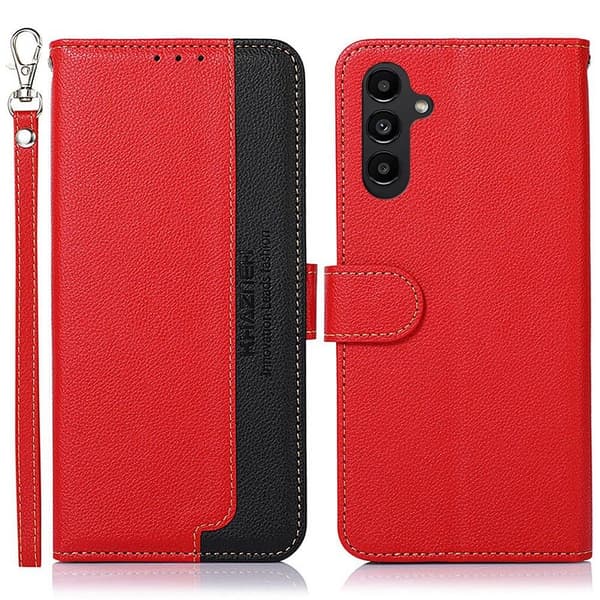 KHAZNEH Samsung Galaxy A14 Plånboksfodral - Röd/Svart